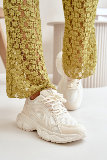 sportschoenen Sneakers model schoenen Dames beige Timoci 2