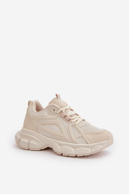 sportschoenen Sneakers model schoenen Dames beige Timoci