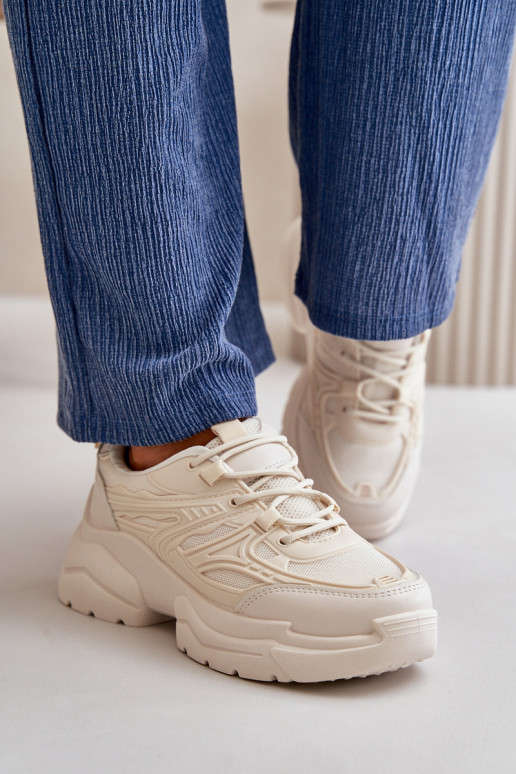 sportschoenen Sneakers model schoenen Dames met modieuze massieve zolen ivoor Lerista sportschoenen Sneakers model schoenen Dames met modieuze massieve zolen ivoor Lerista