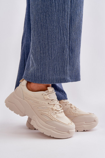 sportschoenen Sneakers model schoenen Dames met modieuze massieve zolen ivoor Lerista 2