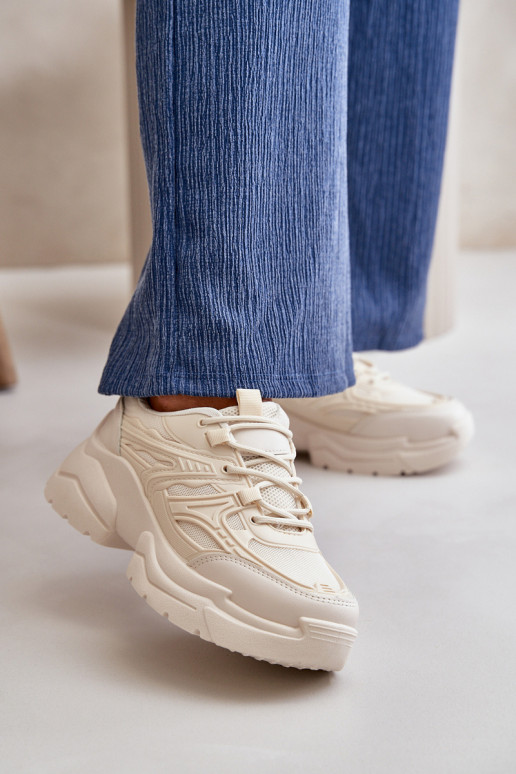 sportschoenen Sneakers model schoenen Dames met modieuze massieve zolen ivoor Lerista sportschoenen Sneakers model schoenen Dames met modieuze massieve zolen ivoor Lerista