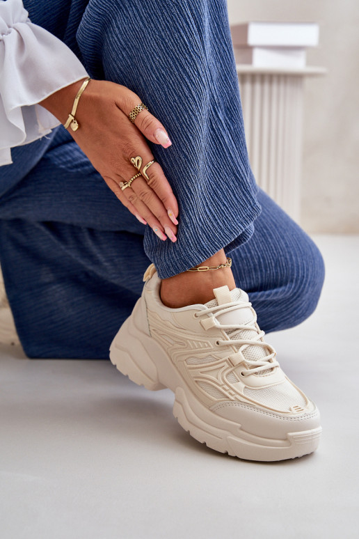 sportschoenen Sneakers model schoenen Dames met modieuze massieve zolen ivoor Lerista sportschoenen Sneakers model schoenen Dames met modieuze massieve zolen ivoor Lerista