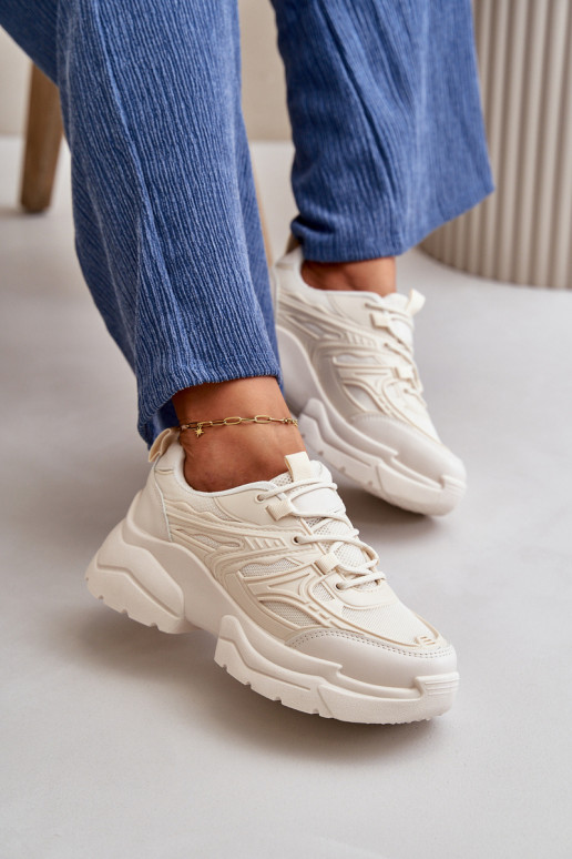 sportschoenen Sneakers model schoenen Dames met modieuze massieve zolen ivoor Lerista sportschoenen Sneakers model schoenen Dames met modieuze massieve zolen ivoor Lerista