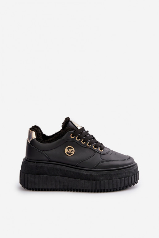 Sneakers model schoenen sportschoenen Dames opgewarmd met modieuze massieve zolen zwarte kleur Ardiela Sneakers model schoenen sportschoenen Dames opgewarmd met modieuze massieve zolen zwarte kleur Ardiela