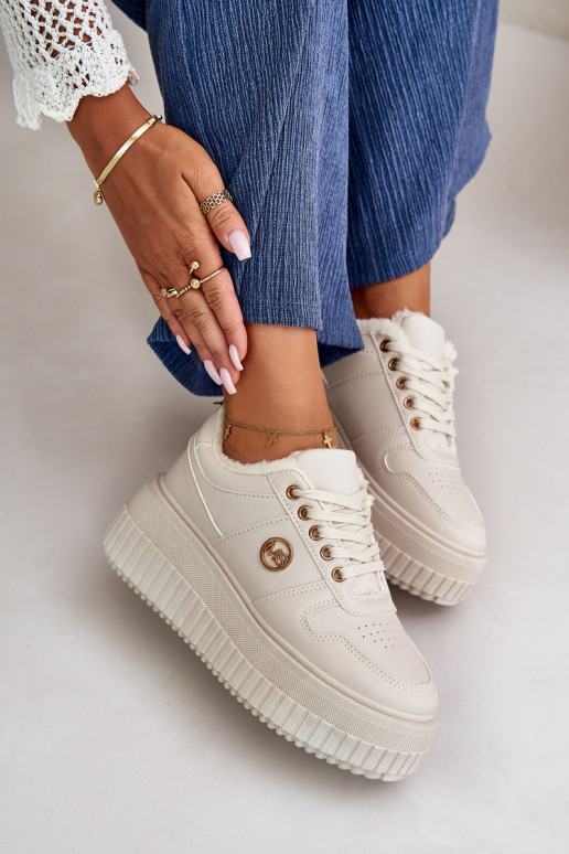 Sneakers model schoenen sportschoenen Dames warm met modieuze massieve zolen beige Verissha Sneakers model schoenen sportschoenen Dames warm met modieuze massieve zolen beige Verissha