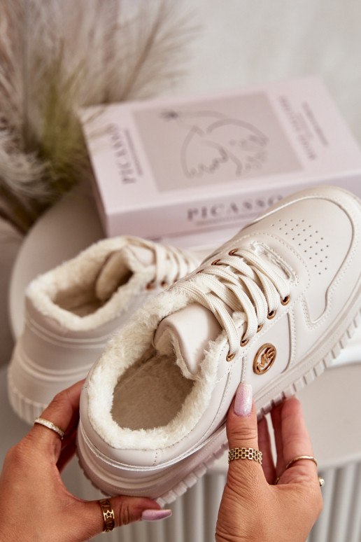 Sneakers model schoenen sportschoenen Dames warm met modieuze massieve zolen beige Verissha Sneakers model schoenen sportschoenen Dames warm met modieuze massieve zolen beige Verissha