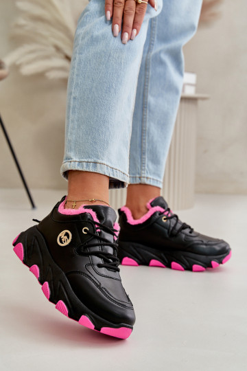 Verwarmde sportschoenen Dames met veters met platform zwarte kleur Biaola