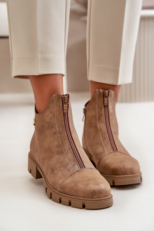 verwarmde dameslaarzen Z Priced Eko Leer bruin-goud kleur Verietta