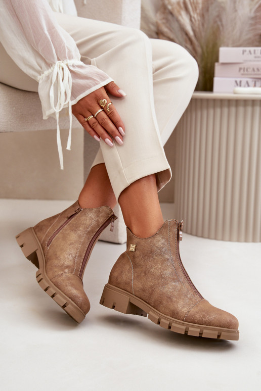 verwarmde dameslaarzen Z Priced Eko Leer bruin-goud kleur Verietta