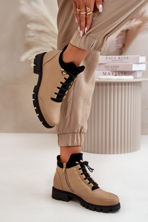 damesschoenen met lage hak, gemaakt van eco-leer beige Erisabelle