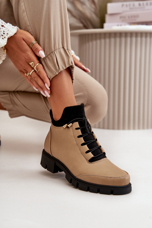 damesschoenen met lage hak, gemaakt van eco-leer beige Erisabelle