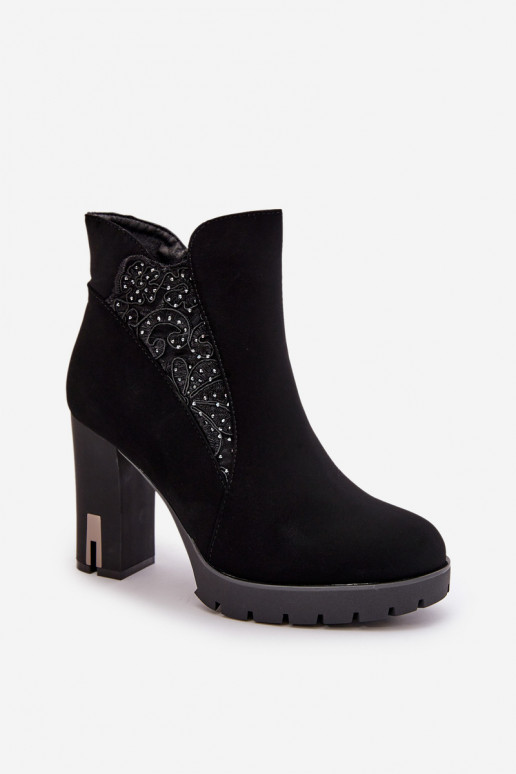 verwarmde dameslaarzen Hoge post Z Haftem zwarte kleur Verissae verwarmde dameslaarzen Hoge post Z Haftem zwarte kleur Verissae