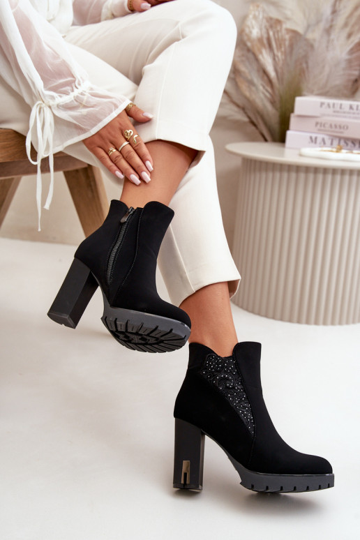 verwarmde dameslaarzen Hoge post Z Haftem zwarte kleur Verissae verwarmde dameslaarzen Hoge post Z Haftem zwarte kleur Verissae