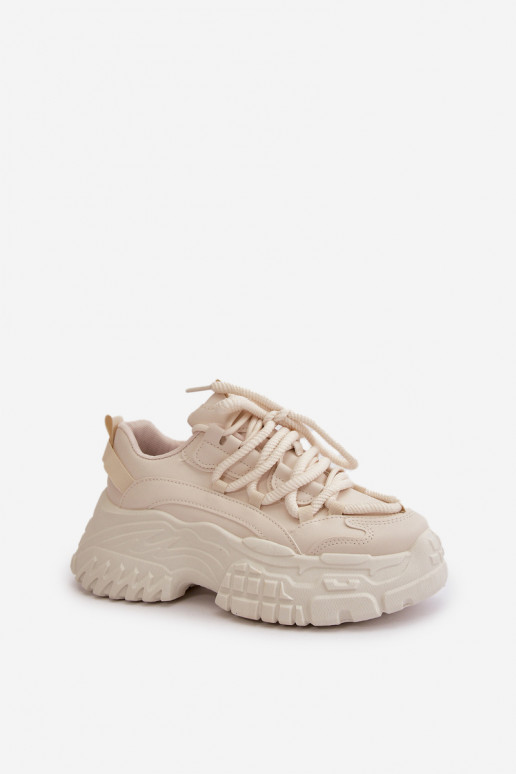 Sneakers model schoenen Dames met modieuze massieve zolen in ivoorkleur Nevela Sneakers model schoenen Dames met modieuze massieve zolen in ivoorkleur Nevela