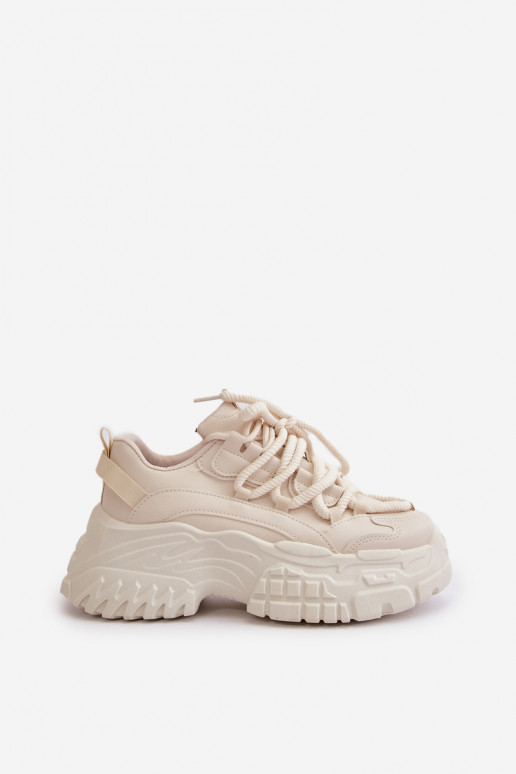 Sneakers model schoenen Dames met modieuze massieve zolen in ivoorkleur Nevela Sneakers model schoenen Dames met modieuze massieve zolen in ivoorkleur Nevela