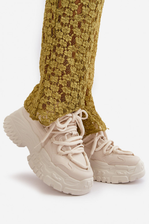 Sneakers model schoenen Dames met modieuze massieve zolen in ivoorkleur Nevela Sneakers model schoenen Dames met modieuze massieve zolen in ivoorkleur Nevela