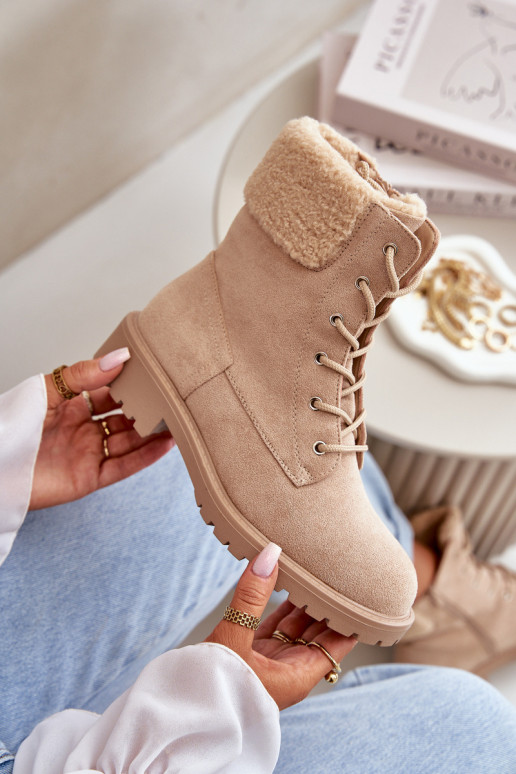 Verwarmde werklaarzen voor dames To the Castle beige kleur Mivael Verwarmde werklaarzen voor dames To the Castle beige kleur Mivael