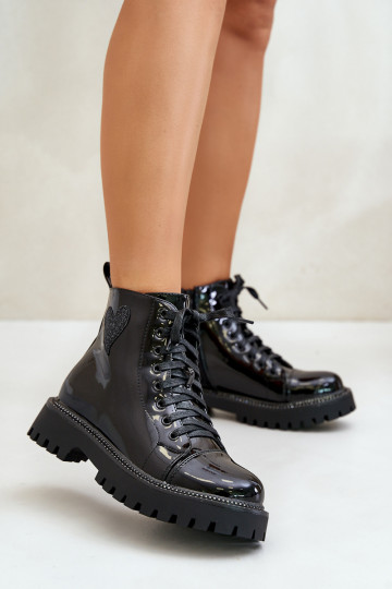 met lakeffect Dameslaarzen Opar het kasteel Met sierlijk Hartenm zInart Obeena