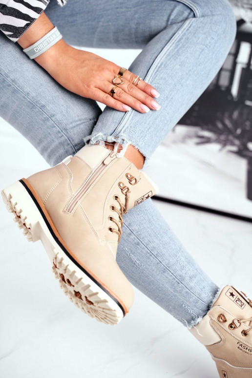 Damesschoenen in houtmodel met verInarming binnenin beige Tiempo