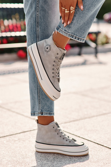 Gevoerde casual schoenen met platform van kunstleer Big Star OO274069 blauwe kleur