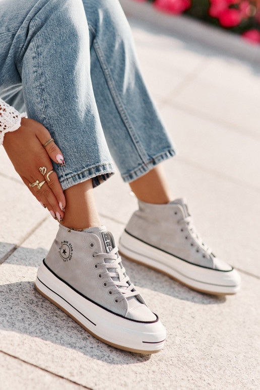 opInarmen Vrijetijdsschoenen met platform Eko Leer Big Star OO274069 blauIn