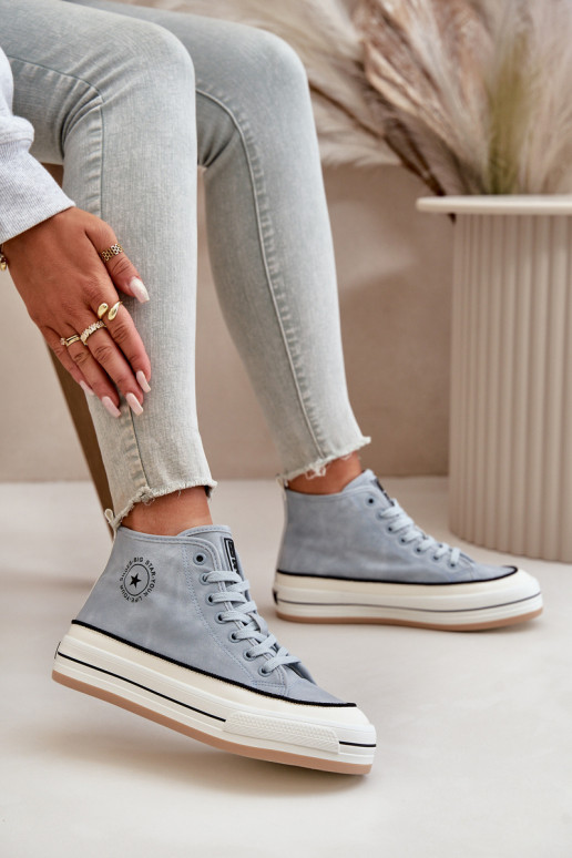 opInarmen Vrijetijdsschoenen met platform Eko Leer Big Star OO274069 blauIn