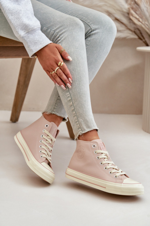 Vrijetijdsschoenen opInarmen van ecoleer roze Big Star OO274933 Vrijetijdsschoenen opInarmen van ecoleer roze Big Star OO274933