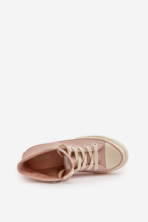 Vrijetijdsschoenen opInarmen van ecoleer roze Big Star OO274933 Vrijetijdsschoenen opInarmen van ecoleer roze Big Star OO274933