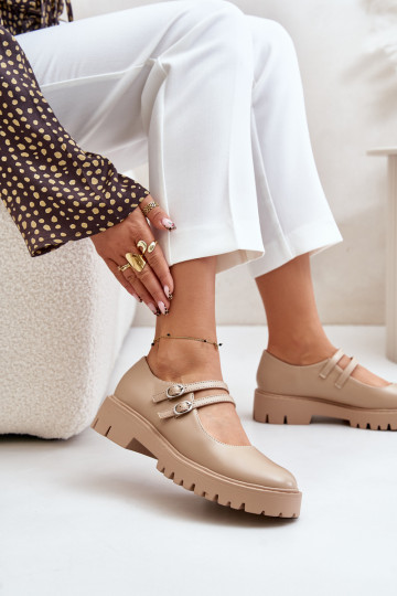 Dames schoenen Met Strepen beige Rialuna