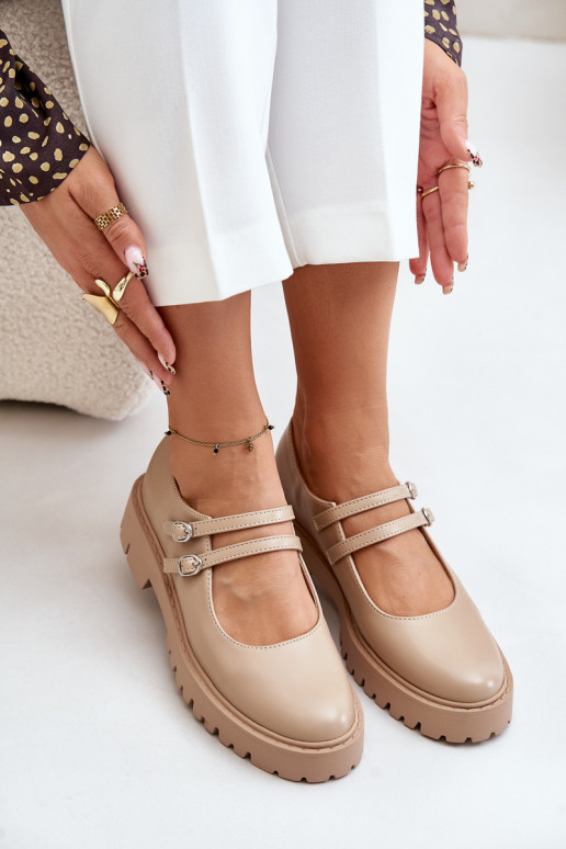Dames schoenen Met Strepen beige Rialuna