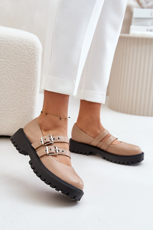 schoenen Dames Met Strepen Eko Leer beige Terione