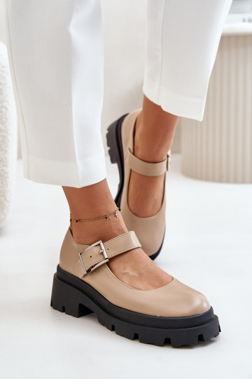 schoenen Dames met gespen beige Plikuria 2