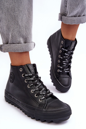 Vrijetijdsschoenen Big Star High verwarmde zwarte kleur EE274110