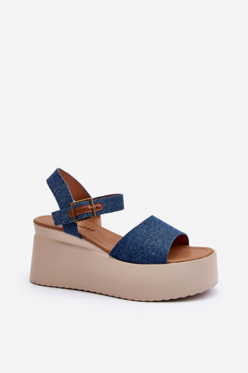 Denim platformsandalen... 2