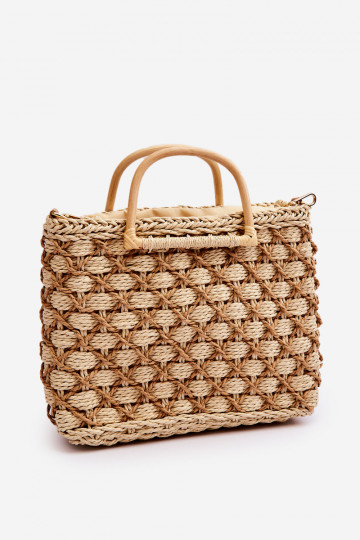 Stijlvolle gevlochten handtas