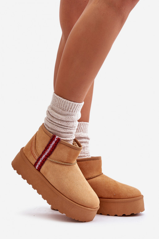 SneeuIn laarzen Dames met platform opInarmen bruine kleur Lomessa SneeuIn laarzen Dames met platform opInarmen bruine kleur Lomessa