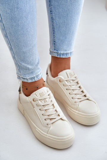verwarmde vrijetijdsschoenen met platform Big Star OO274A454 beige kleur