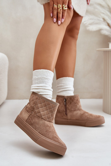 Laarzen snowboots verwarmd met bont aan de binnenkant Big Star OO274A524 beige 2