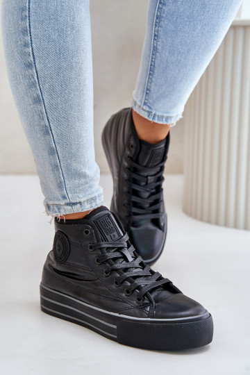 Geïsoleerde casual plateauschoenen OO274A471 in zwart