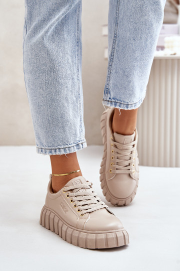 Dames Big Star MM274618 beige geïsoleerde sneakers