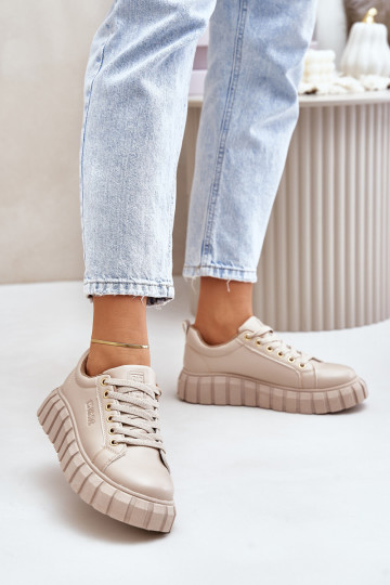 opInarmen Sneakers model schoenen Dames Big Star MM274618 beige 2