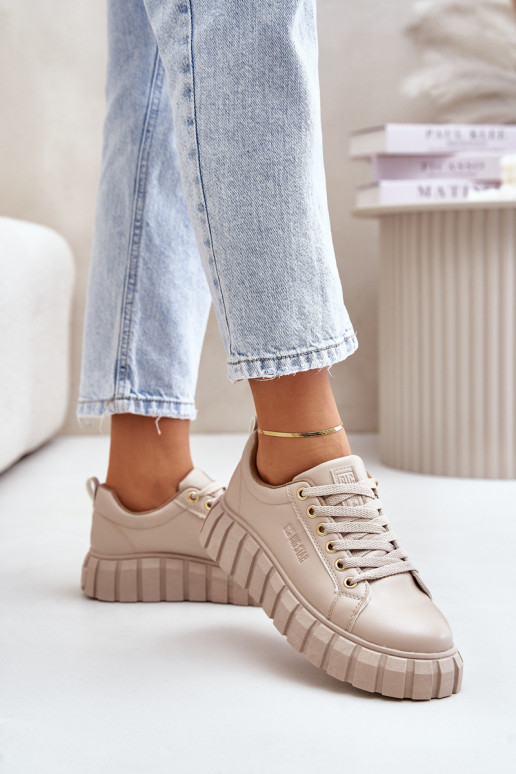 opInarmen Sneakers model schoenen Dames Big Star MM274618 beige opInarmen Sneakers model schoenen Dames Big Star MM274618 beige