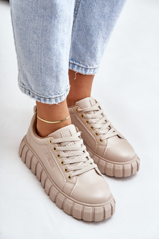 opInarmen Sneakers model schoenen Dames Big Star MM274618 beige opInarmen Sneakers model schoenen Dames Big Star MM274618 beige
