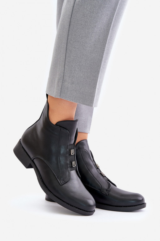 opInarmen Dameslaarzen met brede hakken van ecoleer S.Barski HY42-716 zInart