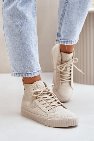 opInarmen Flueel Vrijetijdsschoenen Big Star OO274771 Hi-Poly System beige