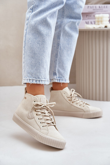 opInarmen Flueel Vrijetijdsschoenen Big Star OO274771 Hi-Poly System beige 2