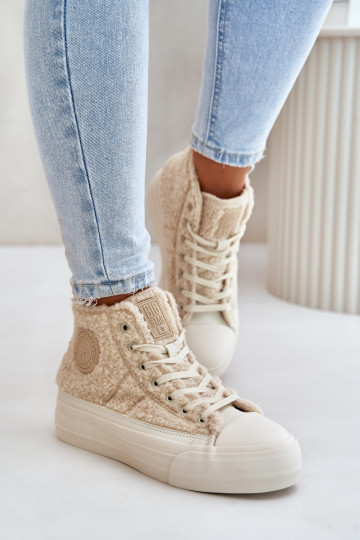 opInarmen Vrijetijdsschoenen met bont Typu Baranek Big Star OO274A444 beige