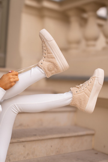 opInarmen Vrijetijdsschoenen met bont Typu Baranek Big Star OO274A444 beige 2