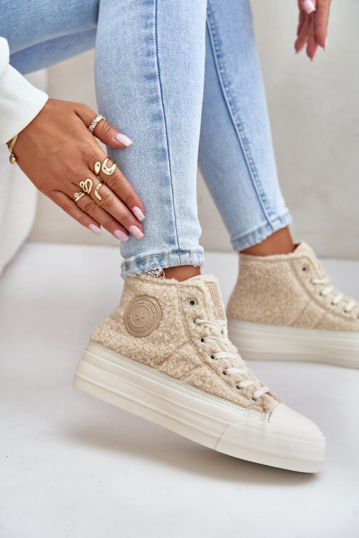 opInarmen Vrijetijdsschoenen met bont Typu Baranek Big Star OO274A444 beige opInarmen Vrijetijdsschoenen met bont Typu Baranek Big Star OO274A444 beige