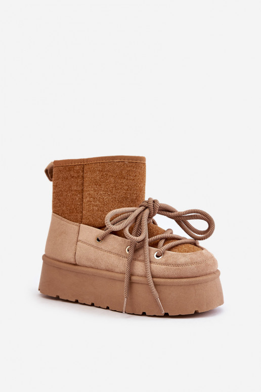 SneeuIn laarzen met stijlvolle details met platform bruine kleur Het heeftvora SneeuIn laarzen met stijlvolle details met platform bruine kleur Het heeftvora